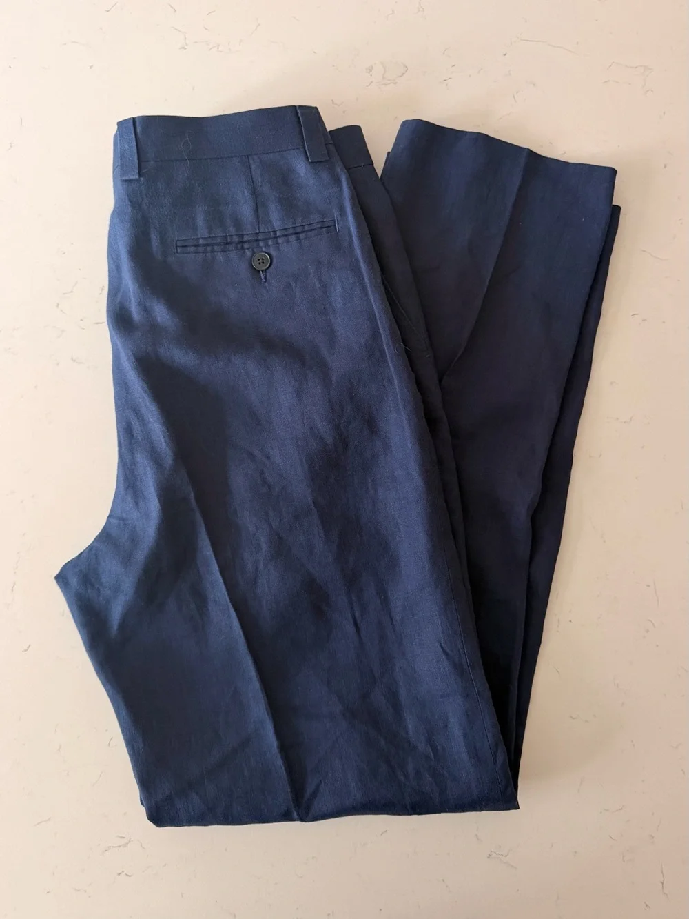Calvin Klein Navy Blue Linen Dress Pants
